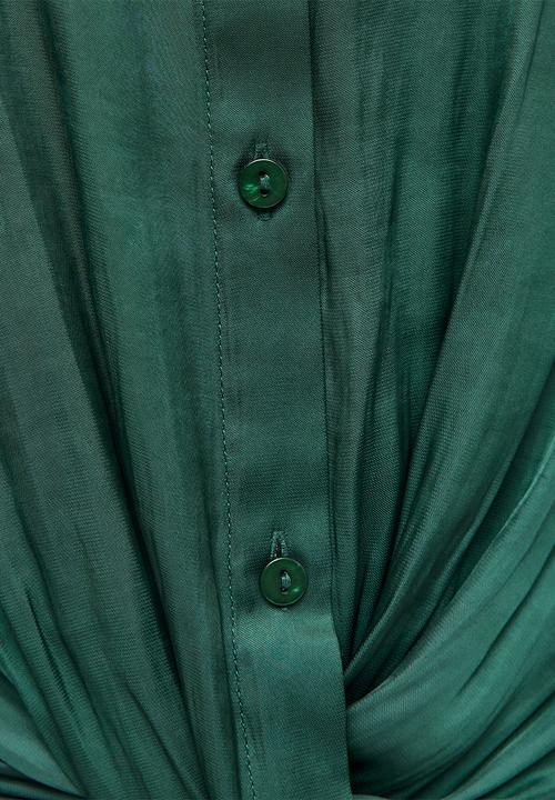New Look - K Sue Satin Twist Shirt - Pine Green