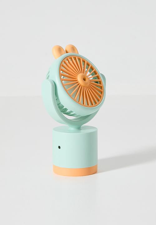 Pop Candy - Animal ear handheld fan - mint blue & orange