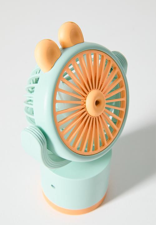 Pop Candy - Animal ear handheld fan - mint blue & orange