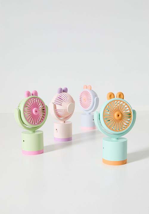 Pop Candy - Animal ear handheld fan - mint blue & orange
