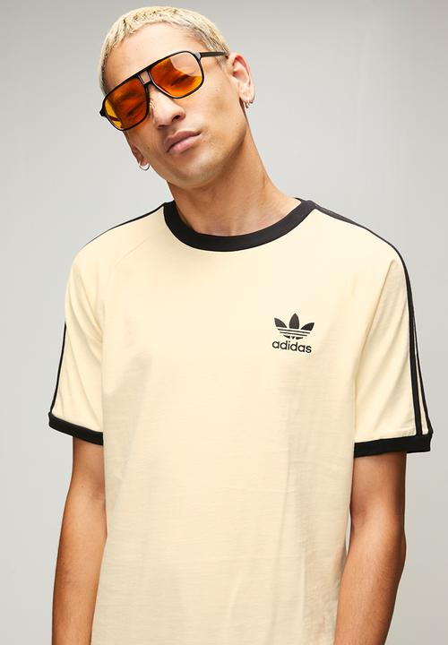 adidas Originals - 3-Stripe Tee - warm vanilla/black
