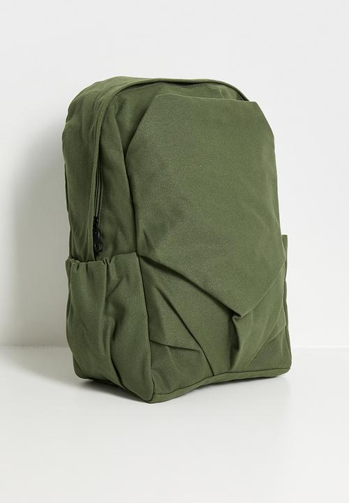Pop Candy - Pleated front pocket backpack - army green