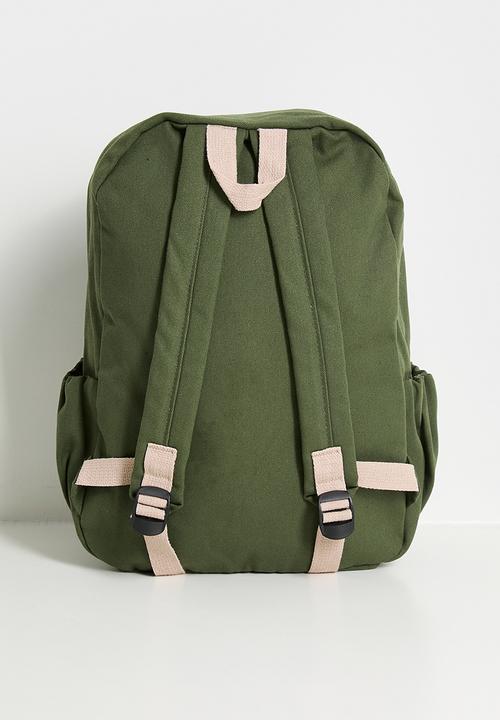 Pop Candy - Pleated front pocket backpack - army green