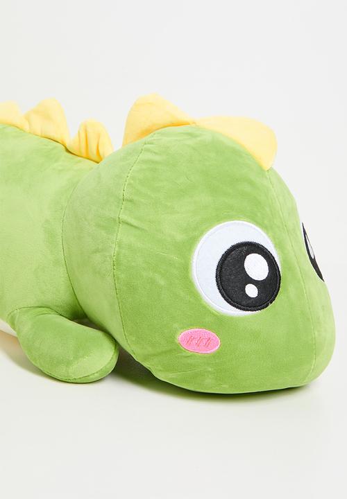Pop Candy - Plush dino cushion - green & yellow