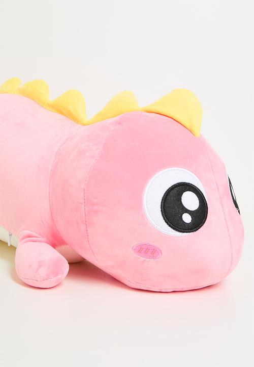 Pop Candy - Plush dino cushion - pink & yellow