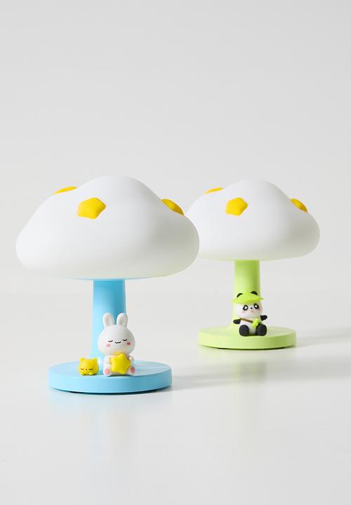 Pop Candy - Rechargeable LED bunny under mushroom lamp - blue/white