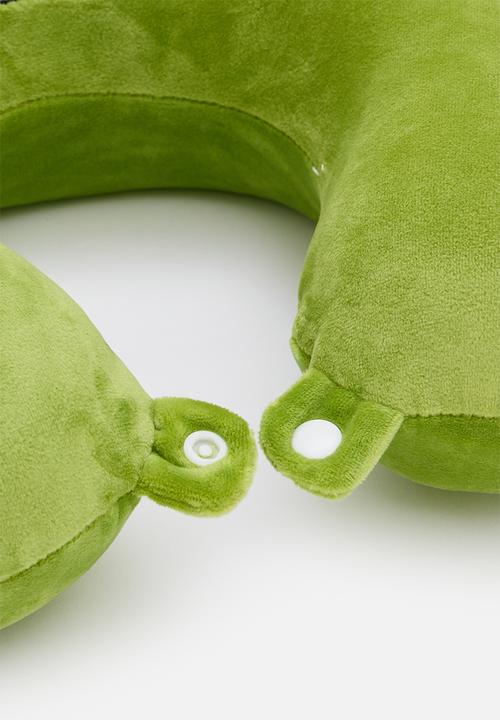Pop Candy - Plush open-eyed character neck pillow set - moss green