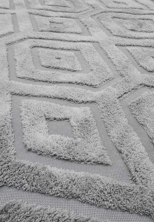 Pop Candy - Diamond geometric pattern rug - grey