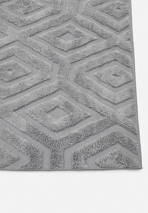 Pop Candy - Diamond geometric pattern rug - grey