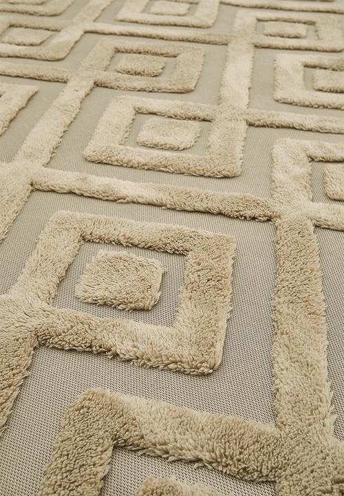 Pop Candy - Diamond geometric pattern rug - khaki