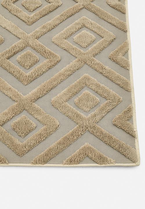 Pop Candy - Diamond geometric pattern rug - khaki