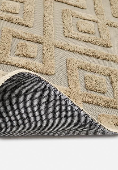 Pop Candy - Diamond geometric pattern rug - khaki