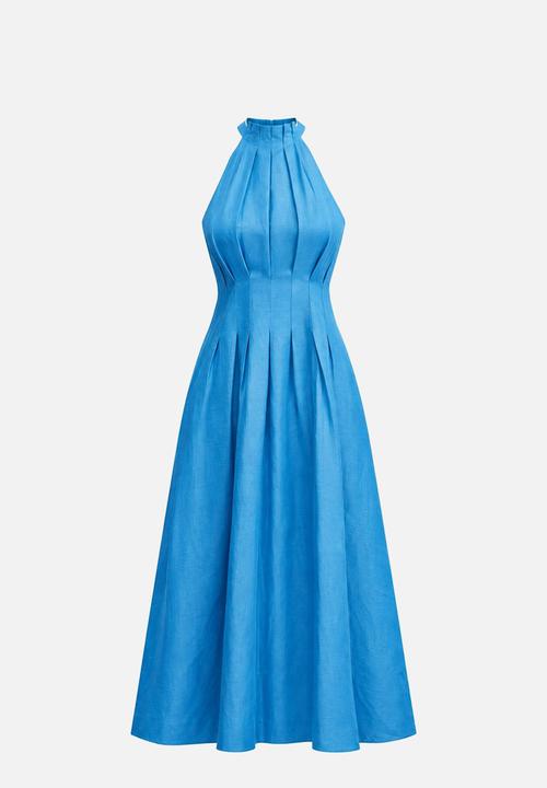 Forever New - Miller pleat halter midi dress - mediterranean blue
