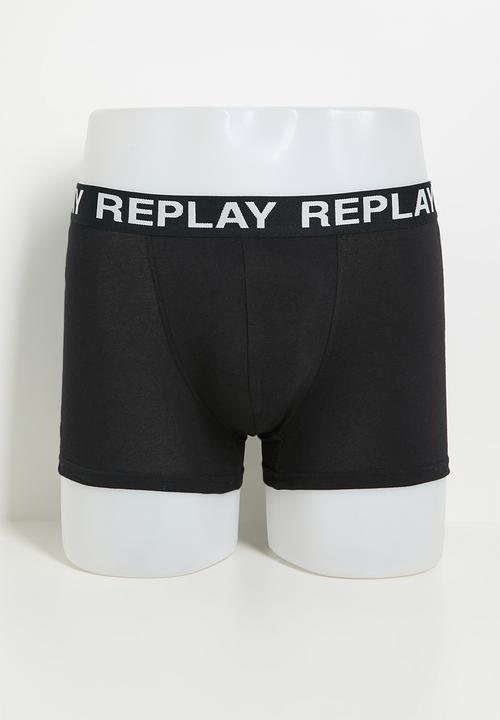 Replay - 3Pk Cuff Logo Boxer  - Black