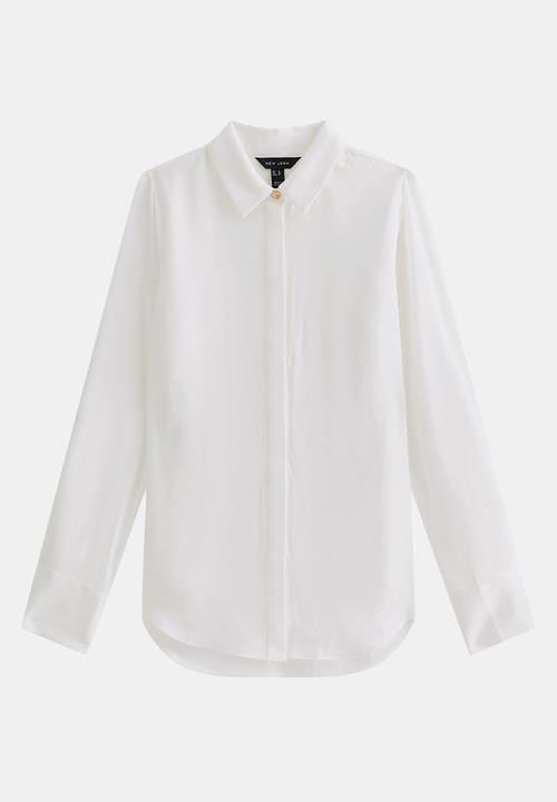 New Look - K Claire Plain Ls Shirt - Cream