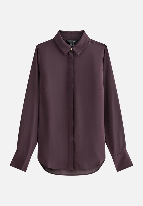 New Look - K Claire Plain Ls Shirt - Burgundy