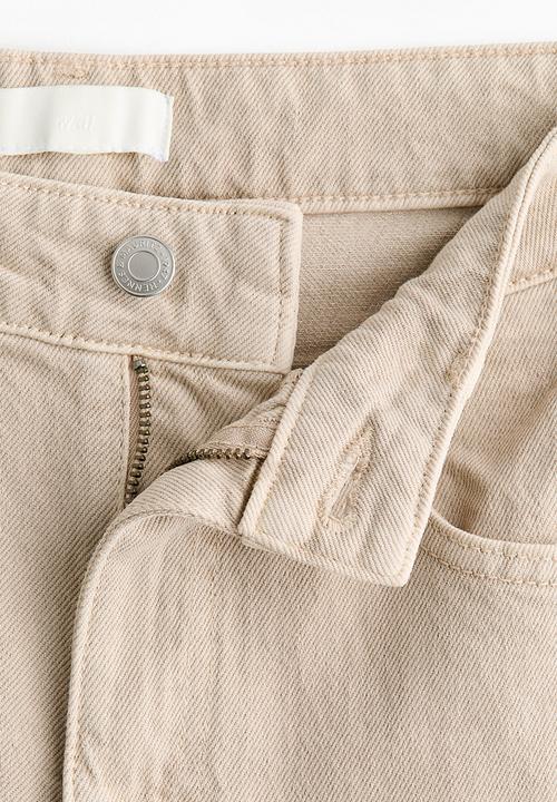 H&M - Wide high waist jeans - beige