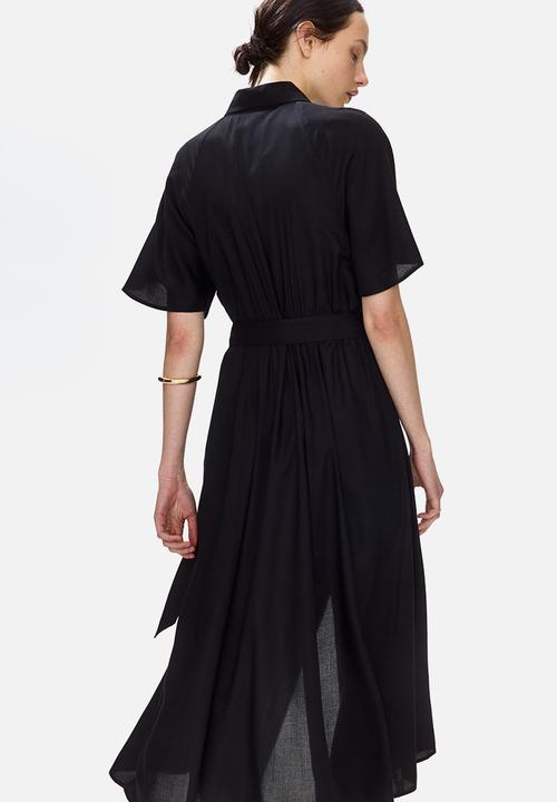 H&M - Tie-belt shirt dress - black