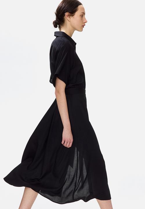 H&M - Tie-belt shirt dress - black