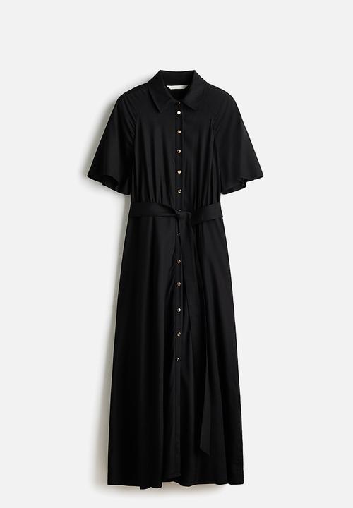 H&M - Tie-belt shirt dress - black