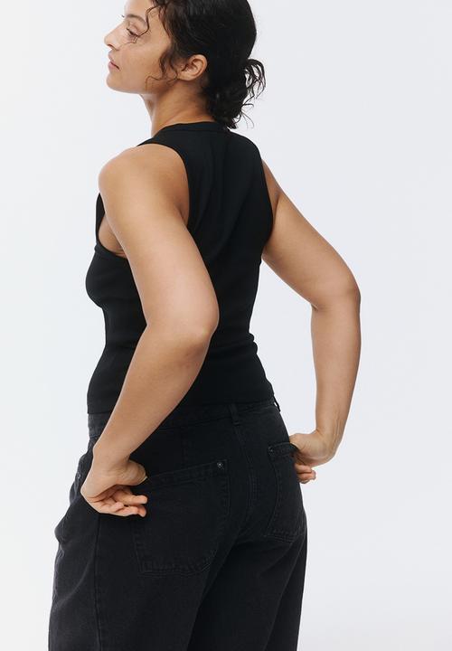 H&M - Ribbed vest top - black