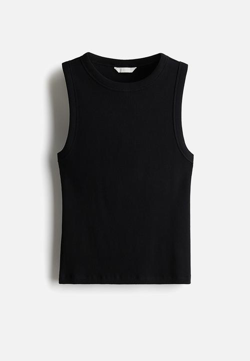 H&M - Ribbed vest top - black