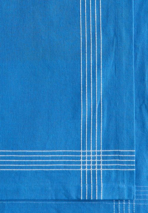 H&M - Embroidery-motif linen-blend tablecloth - blue/fish