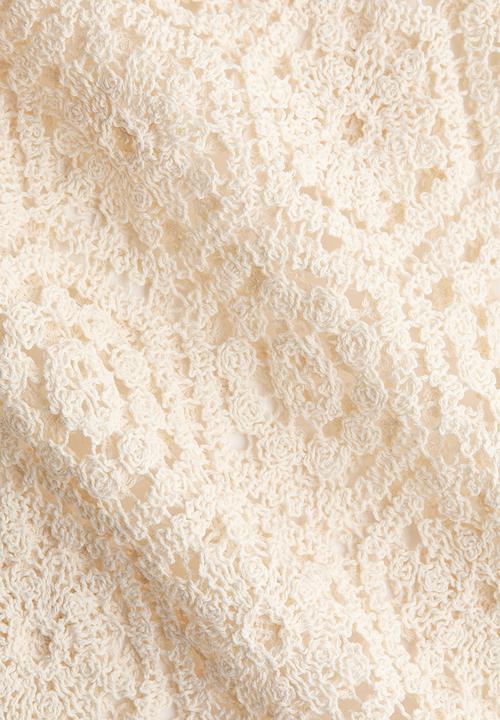 H&M - Sleeveless crochet-look dress - cream