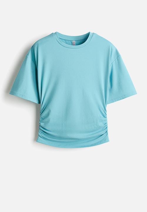 H&M - Ruched t-shirt - turquoise