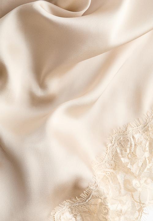 H&M - Satin halterneck dress - light beige