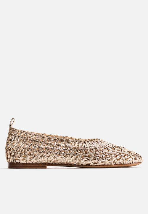 H&M - Braided-look ballet flats - gold-coloured