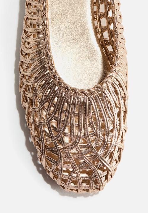 H&M - Braided-look ballet flats - gold-coloured