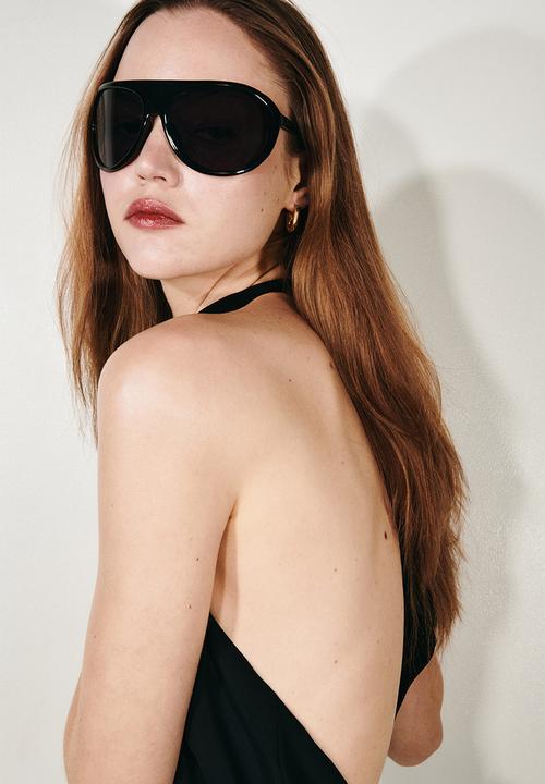 H&M - Chiffon halterneck dress - black