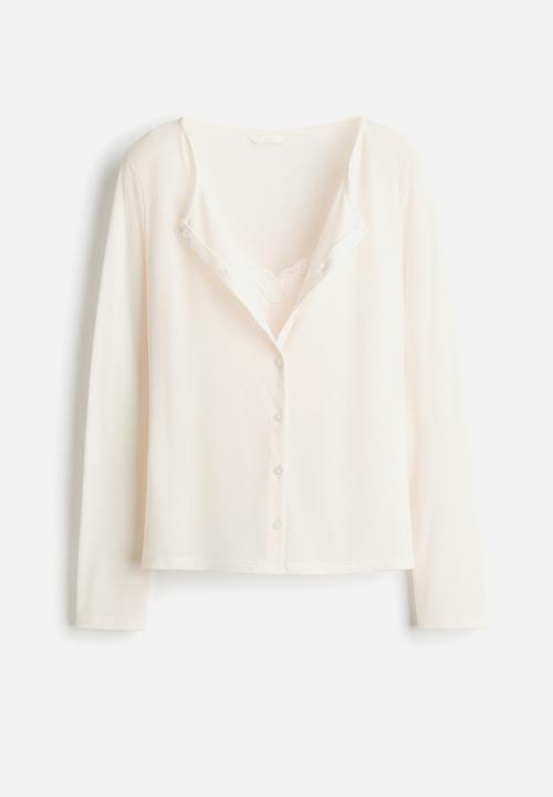 H&M - Layered cardigan - cream