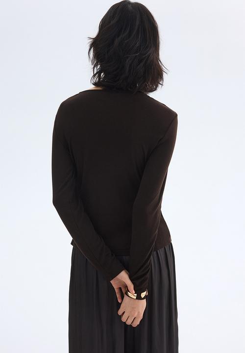 H&M - Layered cardigan - dark brown