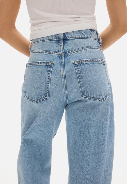H&M - Barrel high waist ankle jeans - light denim blue