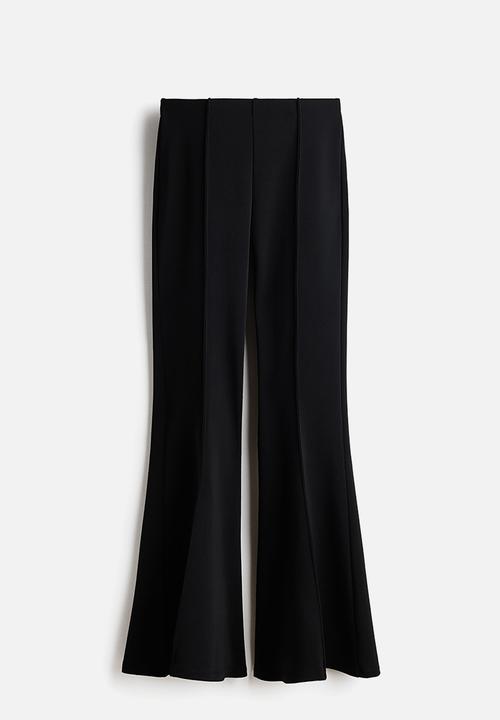 H&M - Crease-leg flared trousers - black