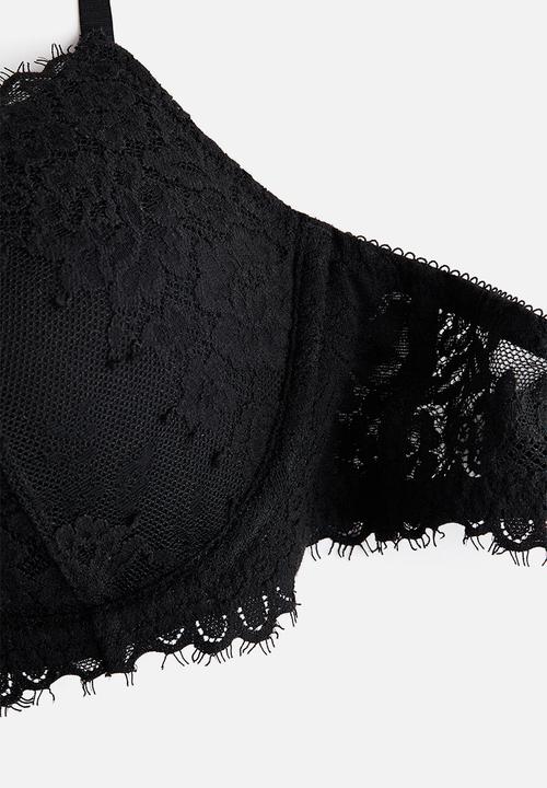 H&M - Lace super push-up bra - black