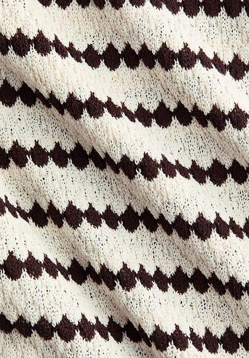 H&M - Mama before & after knitted trousers - white/striped