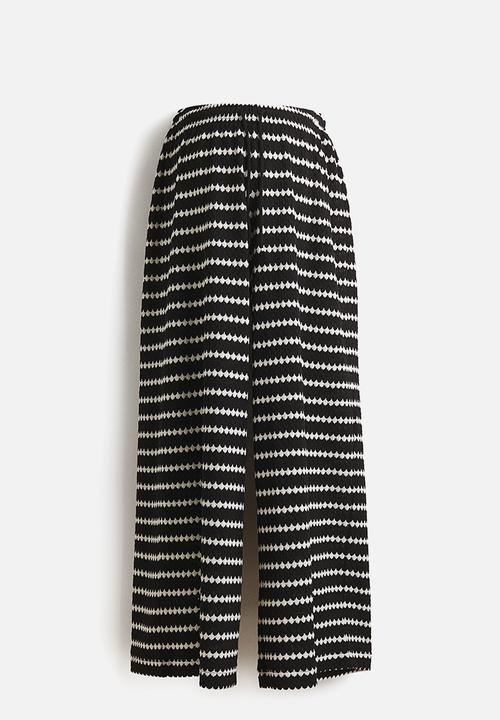 H&M - Mama before & after knitted trousers - black/striped