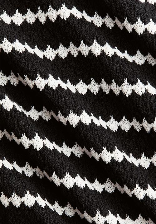 H&M - Mama before & after knitted trousers - black/striped