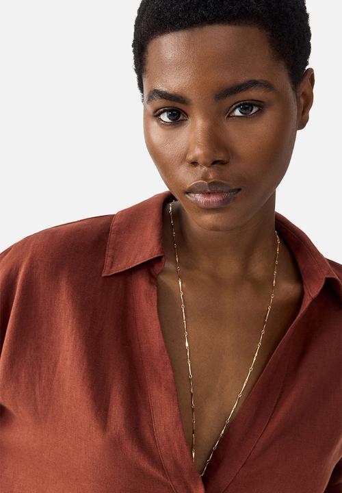 H&M - Linen-blend shirt - brown