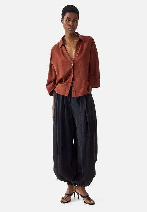 H&M - Linen-blend shirt - brown