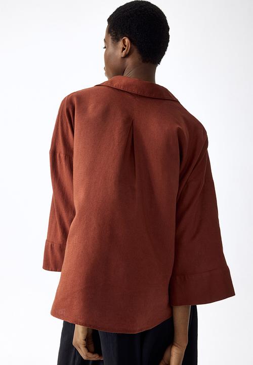 H&M - Linen-blend shirt - brown
