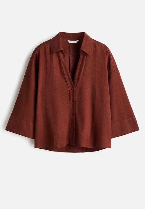 H&M - Linen-blend shirt - brown
