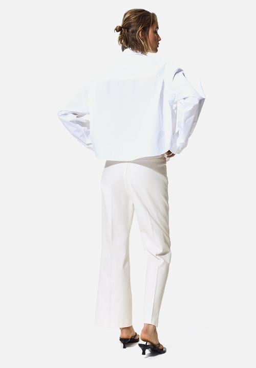 H&M - Bootcut cotton canvas trousers - white