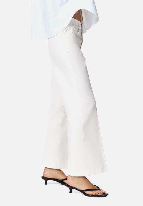 H&M - Bootcut cotton canvas trousers - white