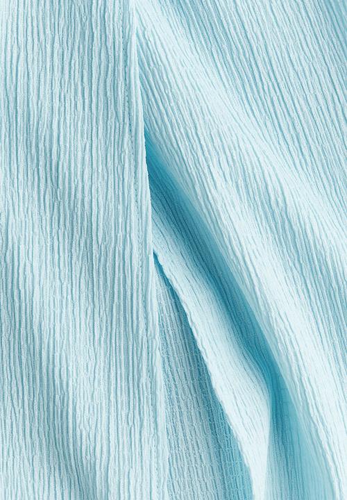 H&M - Wide wrap-detail trousers - light turquoise