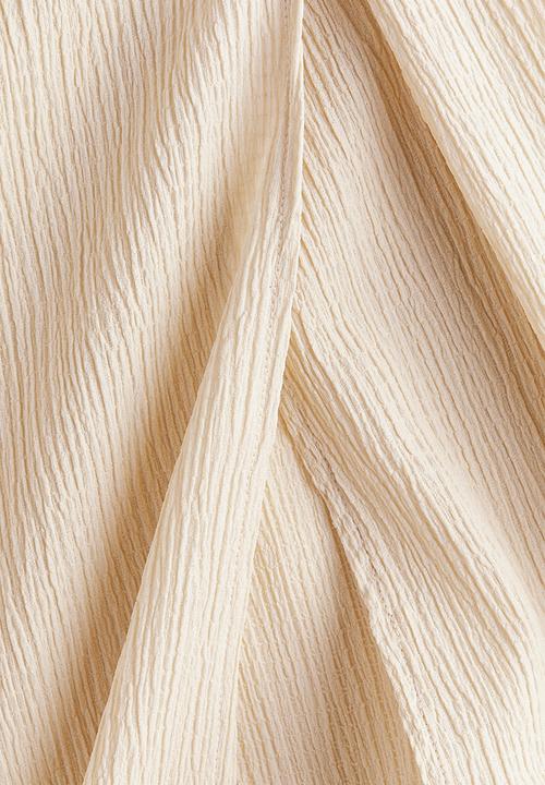 H&M - Wide wrap-detail trousers - cream