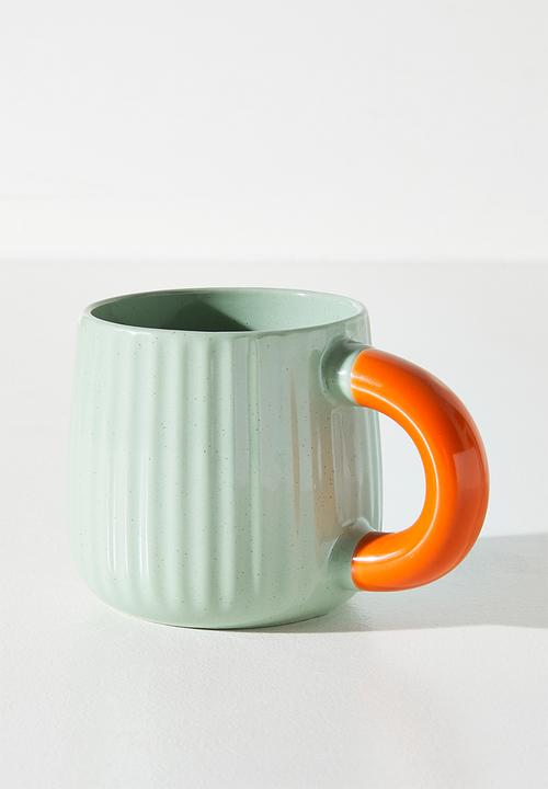 Excellent Houseware - Speckles coloured handle Mug - 395ml